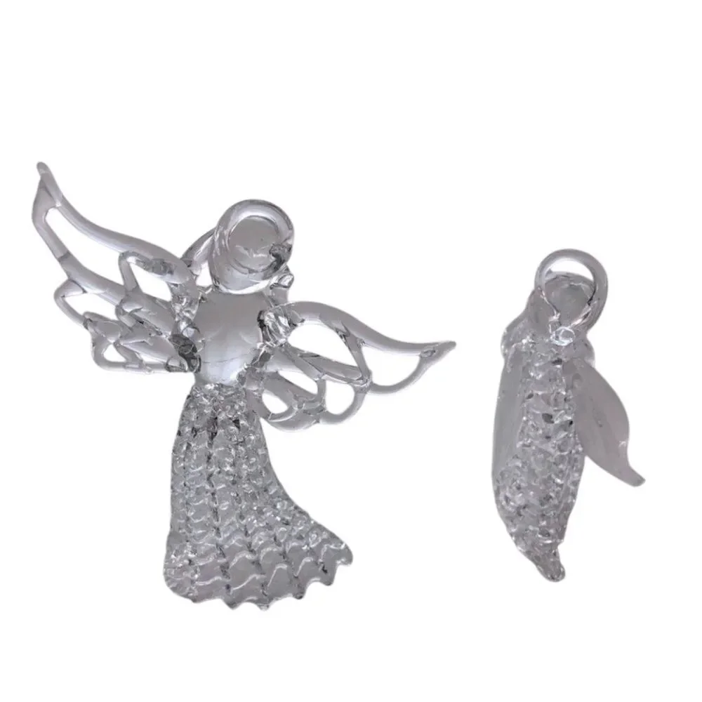 4 Glass Angel Ornaments